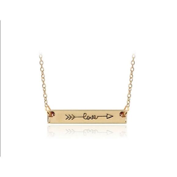 NWT Golden Threads Dainty Love Arrow Bar Necklace - Picture 2 of 5